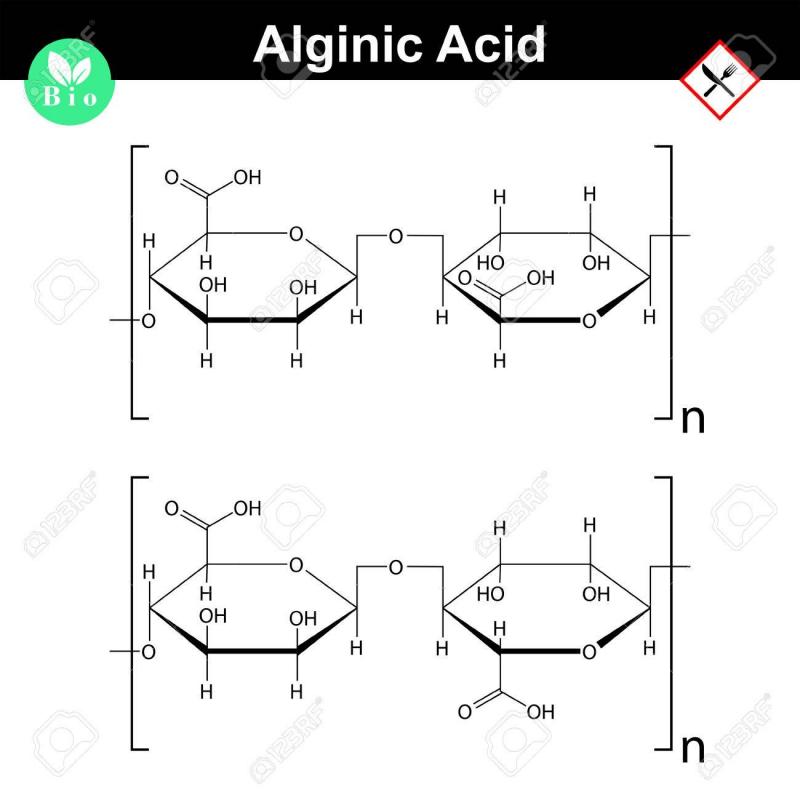 47554260 la structure moleculaire de l acide alginique additif alimentaire e401 e404 polysaccharide d alg